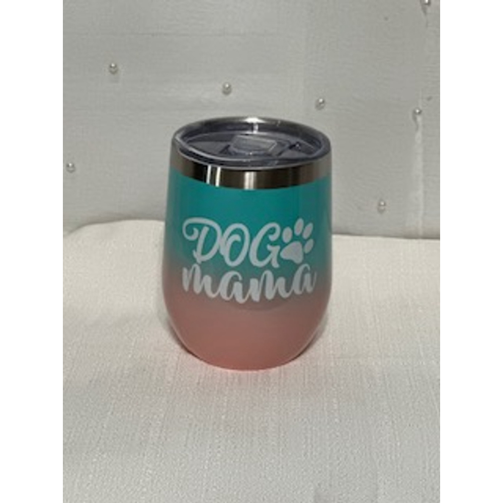 Teal & Pink ombre Dog Mama Tumbler